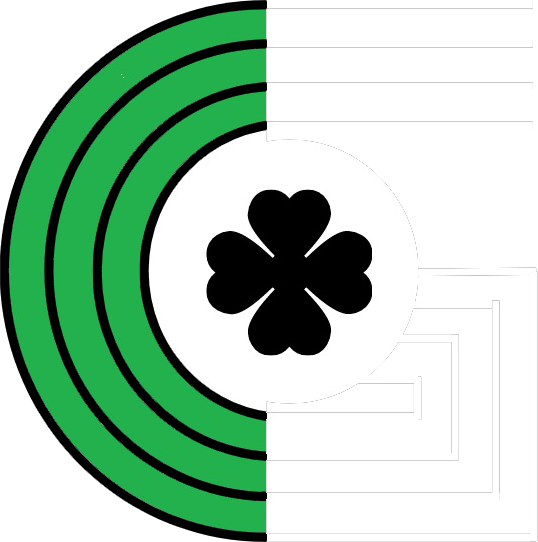 white and black green logo